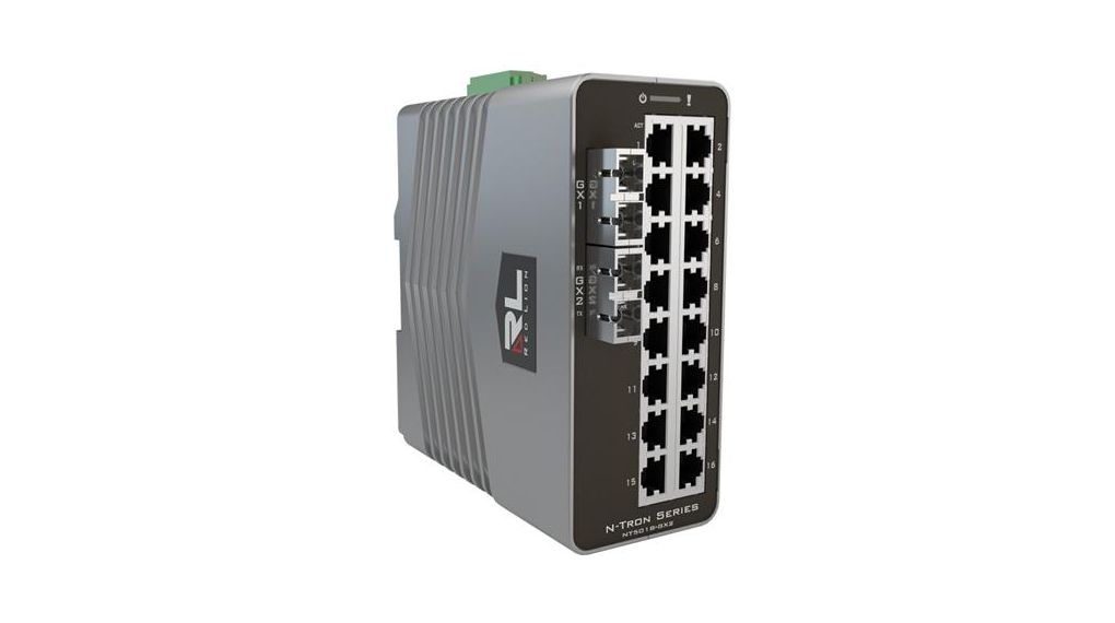 Industriell Ethernet-switch, single-mode, 40km, RJ45-portar 16, Fiberportar 2SC, 1Gbps, Lager 2 hanterat